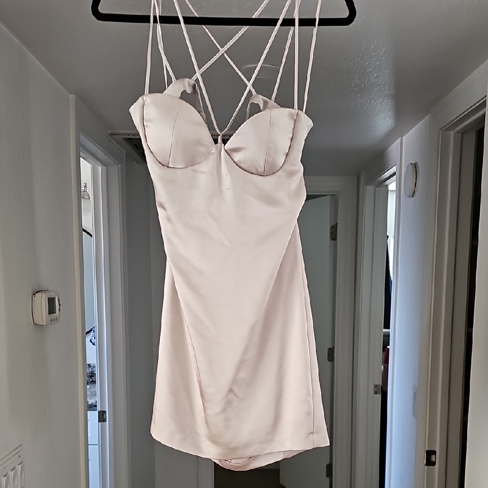 Chic Cream Strappy Chemise Zara Small